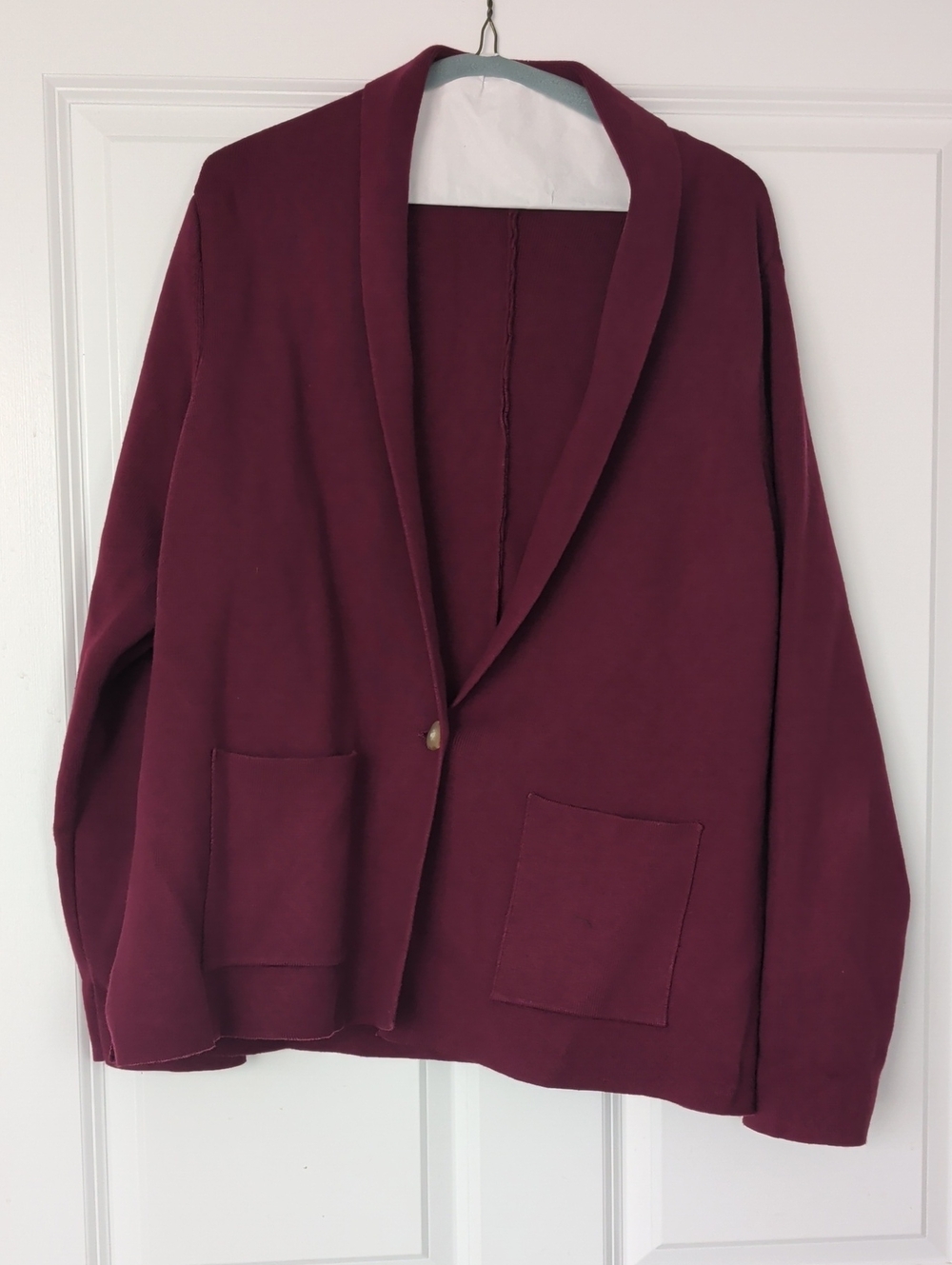 summersalt Burgundy Open-Front Blazer with Patch Pockets